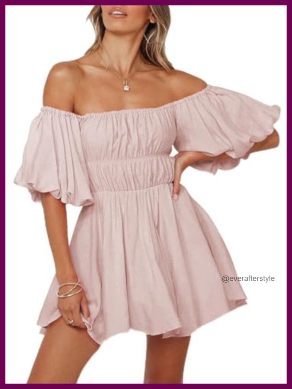 Womens Off Shoulder Ruffle A-Line Mini Summer Dress Elastic Waist
